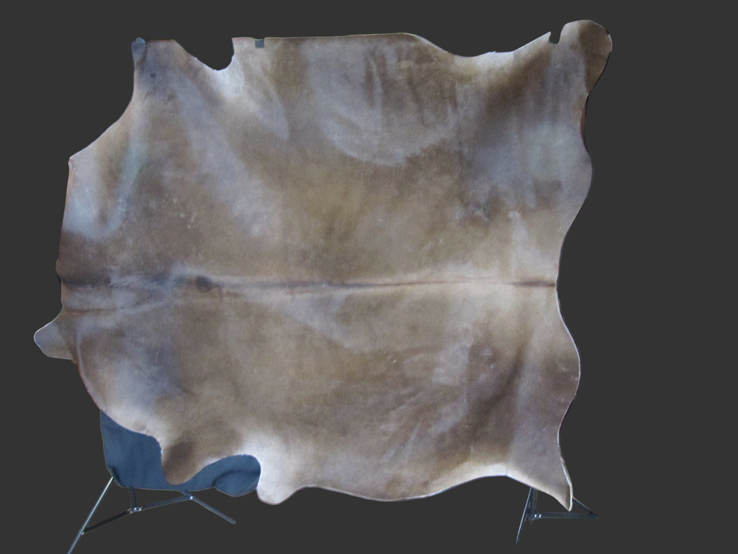 Ex-large brown leather hair on hide