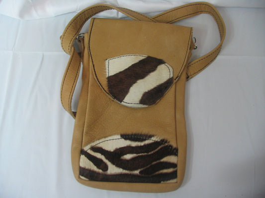 Leather  and Hair Roomy Crossbody